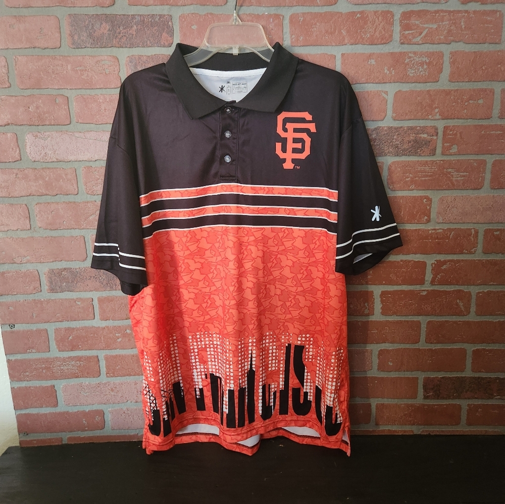 Nike Black and Orange Performance Polo